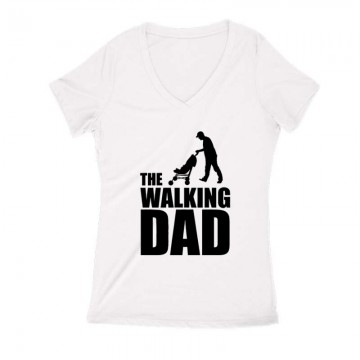 The Walking Dad (Babakocsis) Női V Kivágott póló