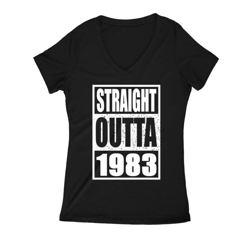 Straight Outta 1983 Női V Kivágott póló
