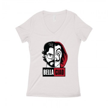 Bella Ciao Női póló V kivágott