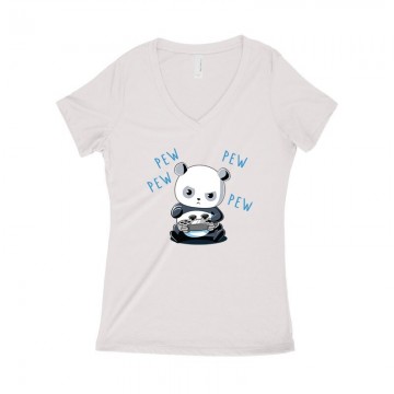 Panda Addiction Női póló V kivágott
