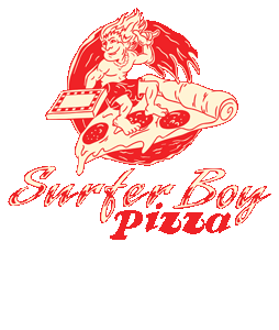 Surfer boy pizza